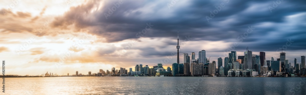 Sunset of Toronto city skyline
