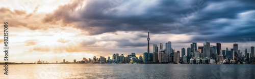 Sunset of Toronto city skyline