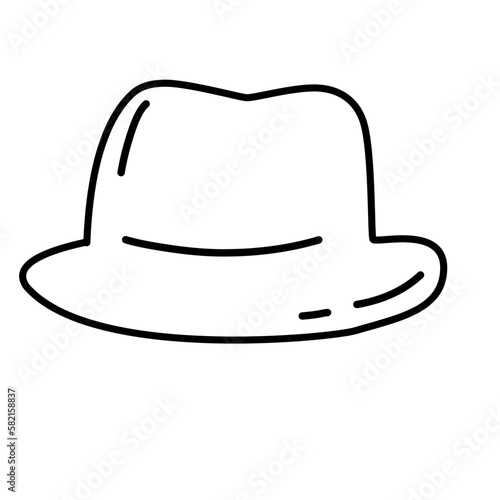 bowler hat line icon