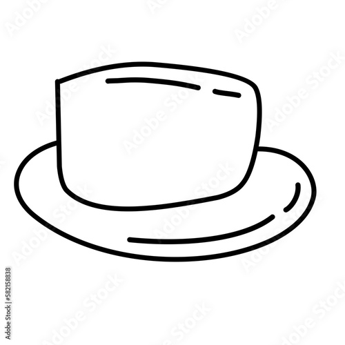 bowler hat line icon