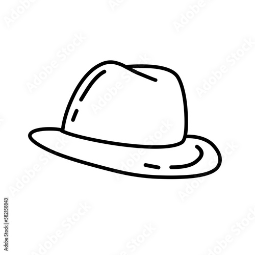 bowler hat line icon