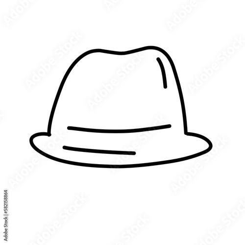 bowler hat line icon