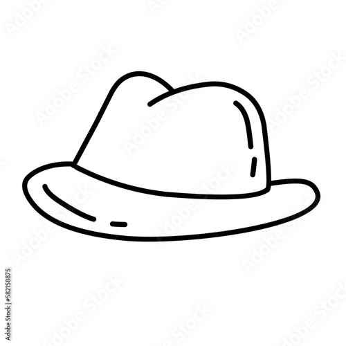 bowler hat line icon