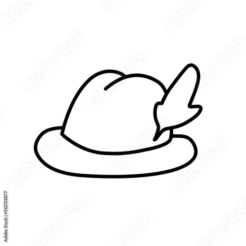 bowler hat line icon