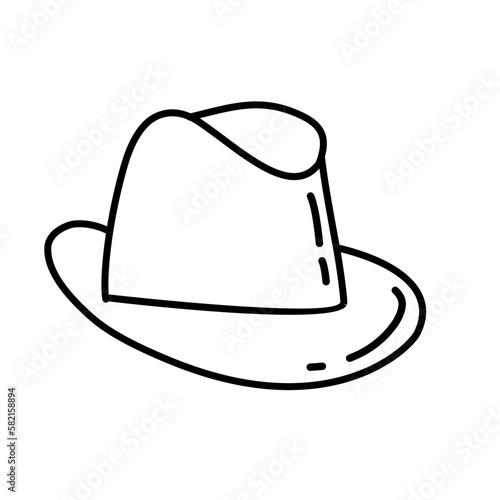 bowler hat line icon