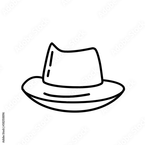 bowler hat line icon