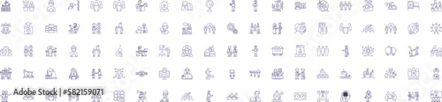 Industrial corporation line icons signs set. Design collection of Industry, Corporation, Manufacturing, Industrialization, Industry Corporation, Production, Commercially, Enterprises outline concept