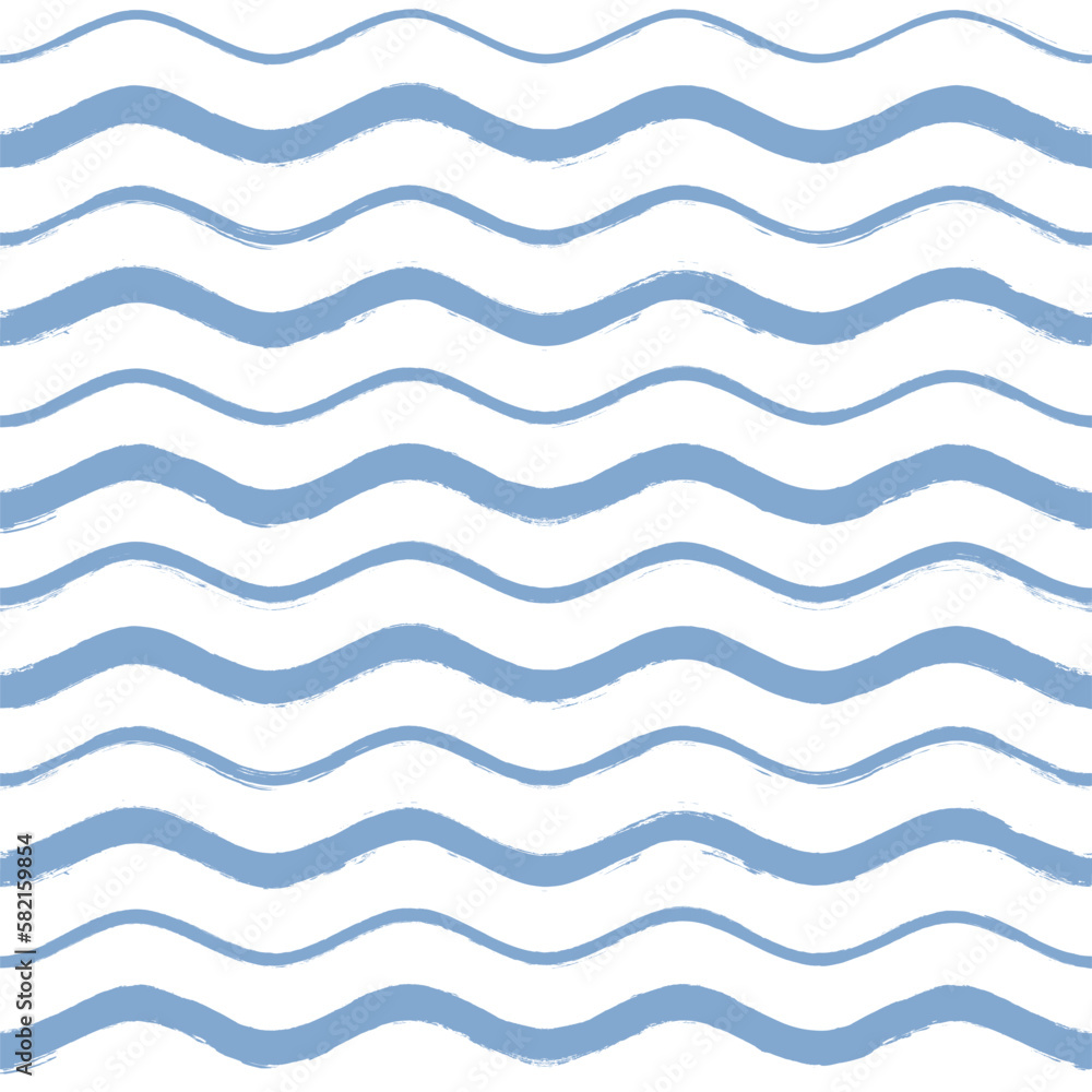 Seamless Wave Pattern, Hand drawn water sea vector background. Wavy beach print, curly grunge paint lines, watercolor stripes Seamless Wave Pattern, Hand drawn water sea vector background. Wavy beach print, curly grunge paint lines, watercolor stripes