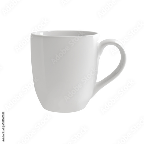Close up of white tea mug mockup Coffee cup ceramic blank. isolated Transparent png. generative ai photo