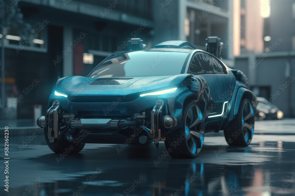 Car of the future. AI generative.