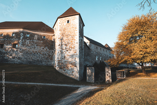 old castle of ljubljana in the evening