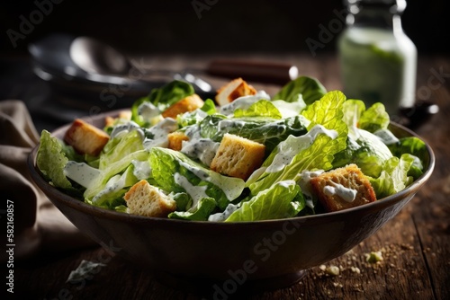 Obraz na płótnie caesar salad - Illustration created with Generative ai w salonie