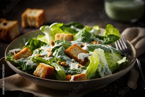 caesar salad - Illustration created with Generative ai