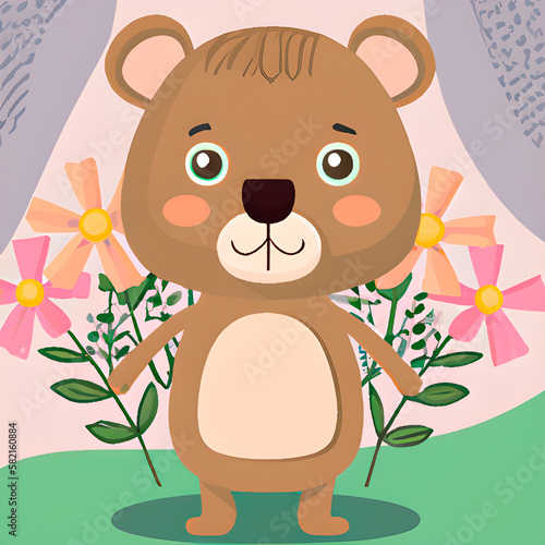 Bear Animals In The Flower