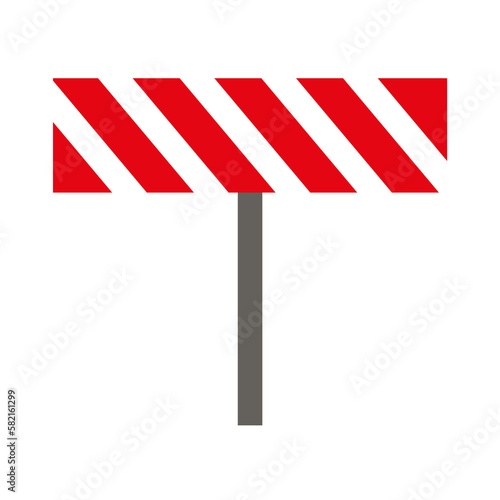 Construction bypass sign, rectangle with red and white stripes