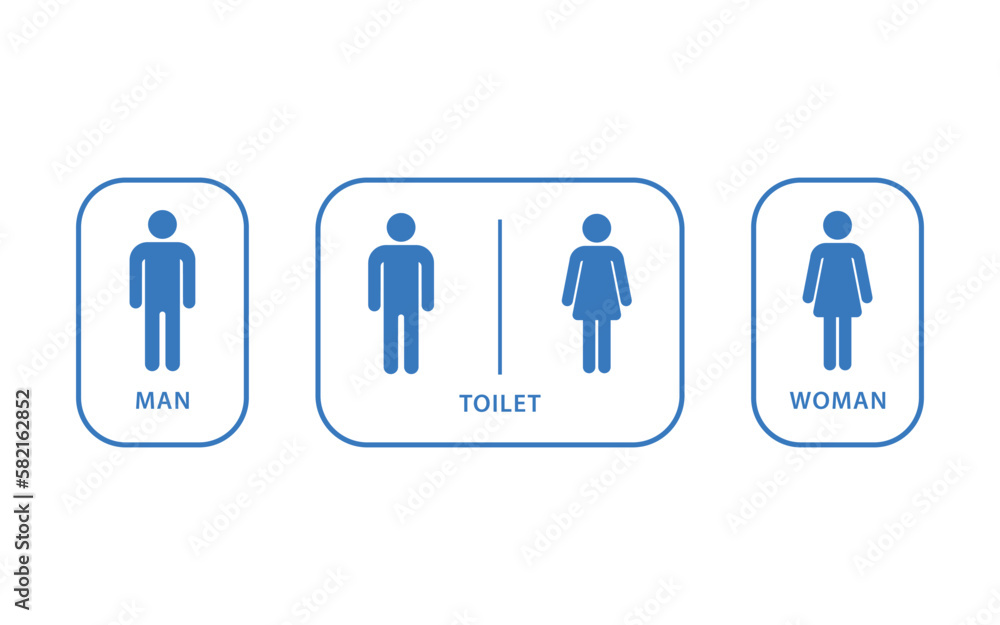 Toilet signs vector illustration. Man and woman restroom icon. Icon design isolated on white background. Toilet signs vector illustration. Man and woman restroom icon. Icon design isolated on white background.