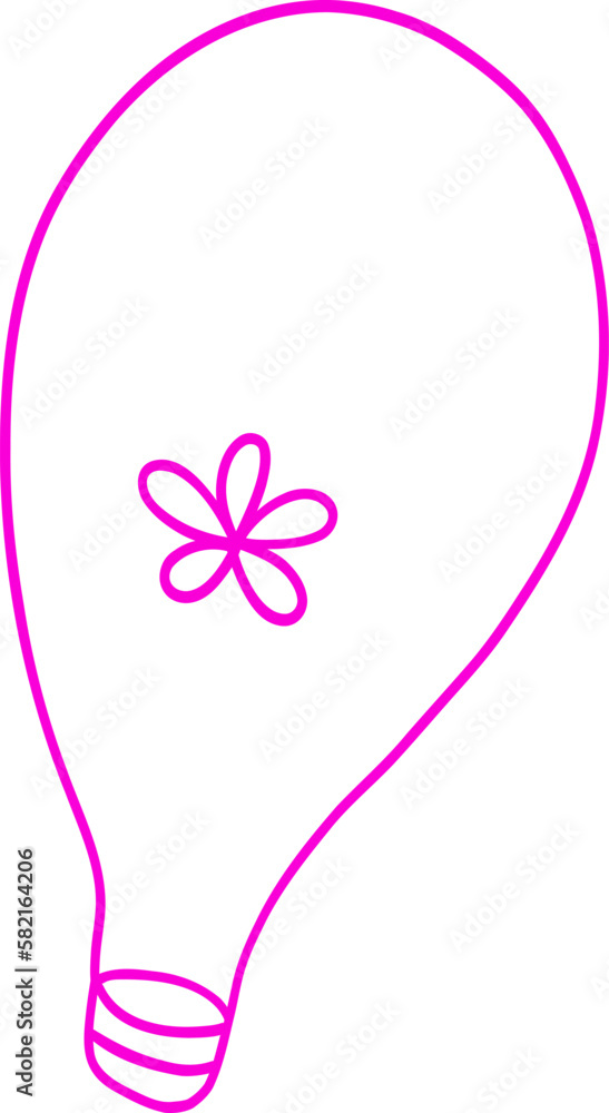Pink doodle lamp with flowers Pink doodle lamp with flowers