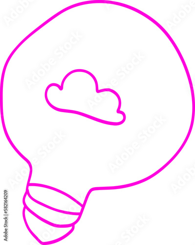 Pink doodle lamp with cloud
