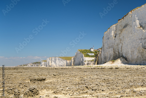 Coast and high cliffs near Ault on a sunny day in summer