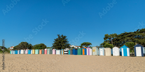 Ile d’Oléron (Charente-Maritime, France), cabines de plage de La Boirie