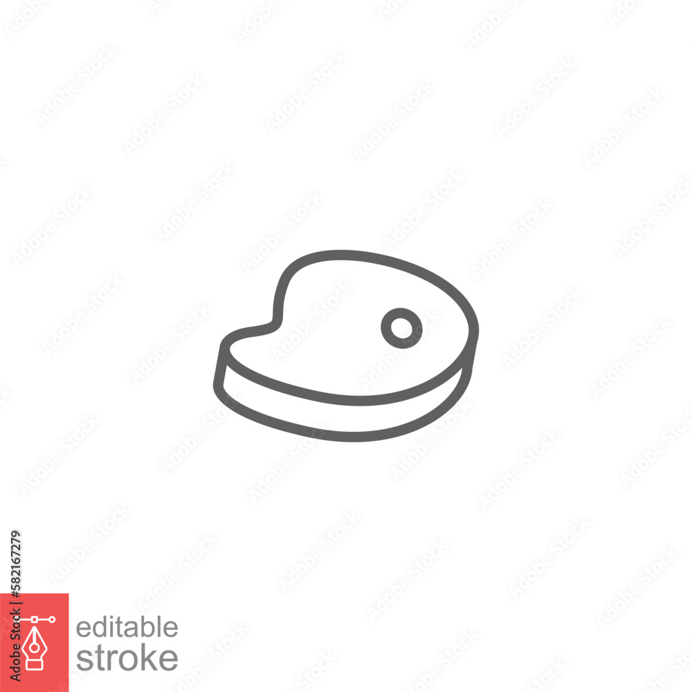 Beef meat icon. Simple outline style. Steak, food, grill, meal, bbq, kitchen, restaurant concept. Thin line symbol. Vector illustration isolated on white background. Editable stroke EPS 10. Beef meat icon. Simple outline style. Steak, food, grill, meal, bbq, kitchen, restaurant concept. Thin line symbol. Vector illustration isolated on white background. Editable stroke EPS 10.