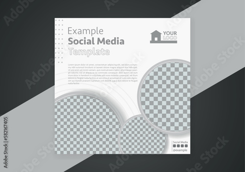 Minimal design layout. Editable square abstract modern geometric shape banner template for social media post promotion. 