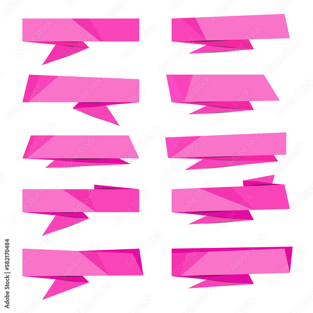 Pink paper banner with shadow Pink paper banner with shadow