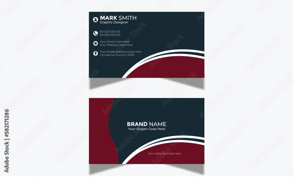 Modern Corporate and Creative Business Card Design Template Double - Sided Horizontal Name Card Simple and Clean visiting Card  