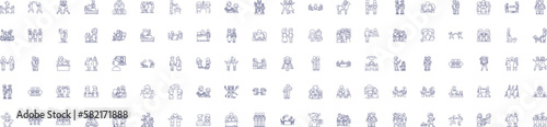 Emotional intelligence line icons signs set. Design collection of Affective, Sensitivity, Compassion, Judgement, Self Actualization, Self Awareness, Mentoring, Social Skills outline concept vector
