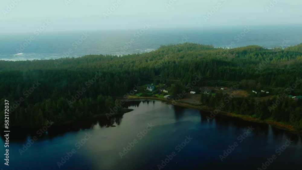 Aerial Ucluelet blue green, turquoise waves, Vancouver Island, British Columbia, West Coast Canadian Pacific Ocean shoreline. Beautiful Pacific Rim National Park Aerial Ucluelet blue green, turquoise waves, Vancouver Island, British Columbia, West Coast Canadian Pacific Ocean shoreline. Beautiful Pacific Rim National Park