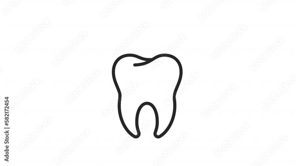 Animated dental cap linear icon. Tooth crown. Dental procedure. Cover damaged tooth. Seamless loop HD video with alpha channel on transparent background. Outline motion graphic animation Animated dental cap linear icon. Tooth crown. Dental procedure. Cover damaged tooth. Seamless loop HD video with alpha channel on transparent background. Outline motion graphic animation