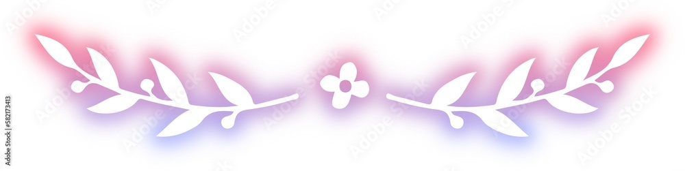 Set of wreath design neon Set of wreath design neon