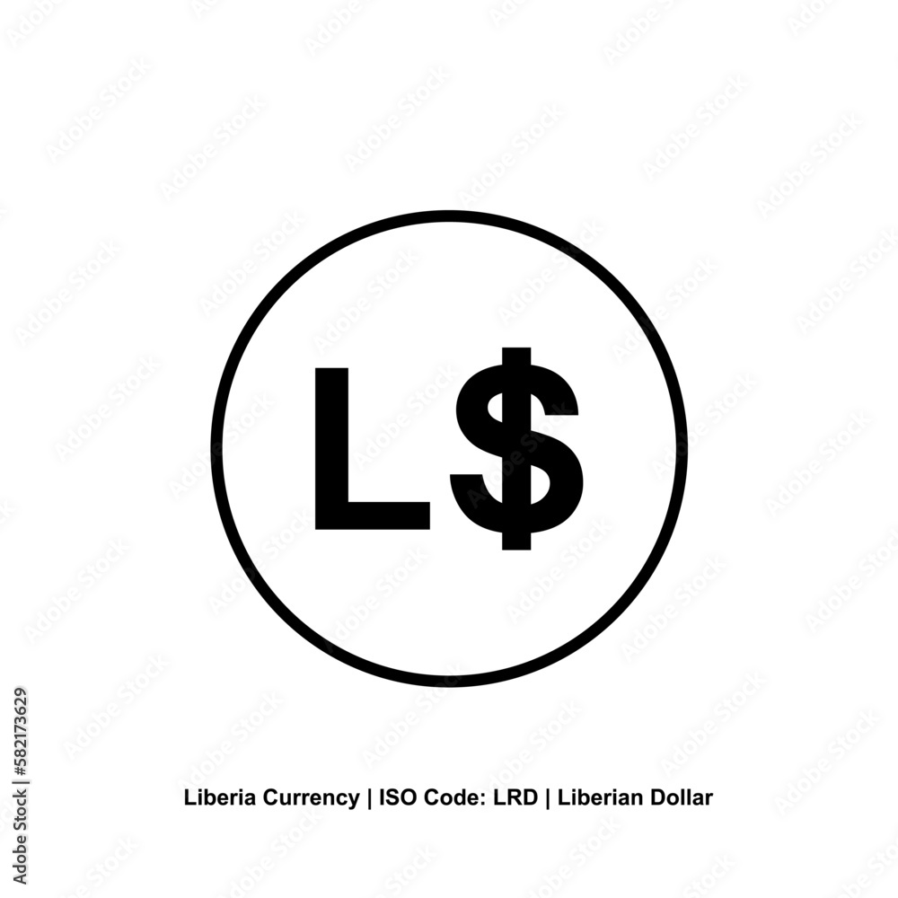 Liberia Currency Symbol, Liberian Dollar Icon, LRD Sign. Vector Illustration Liberia Currency Symbol, Liberian Dollar Icon, LRD Sign. Vector Illustration
