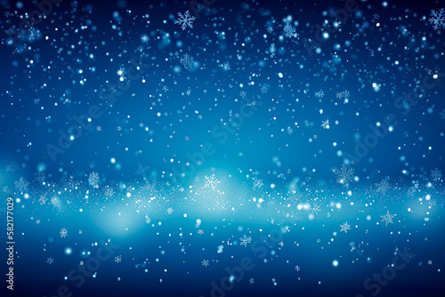 Christmas blue background with snow. flat texture. - Decoration, festive, celebration, traditional, modern, 