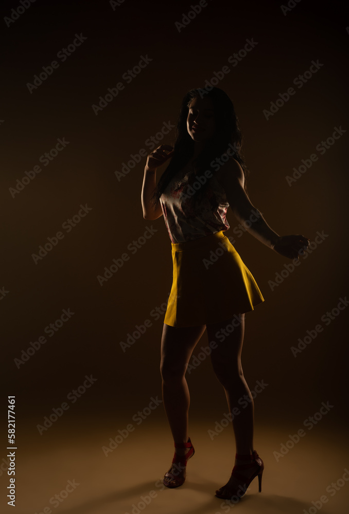 Girl dancing in the studio