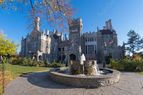 Photography Front view and entrance to Casa Loma building - Gothic Revival style mansion and garden in midtown Toronto, a historic house museum and landmark