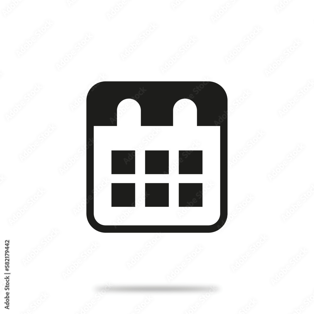 Vector flat icon. Calendar is a simple black figure. Minimalist style. Suitable for your design on social media and more. Vector flat icon. Calendar is a simple black figure. Minimalist style. Suitable for your design on social media and more.