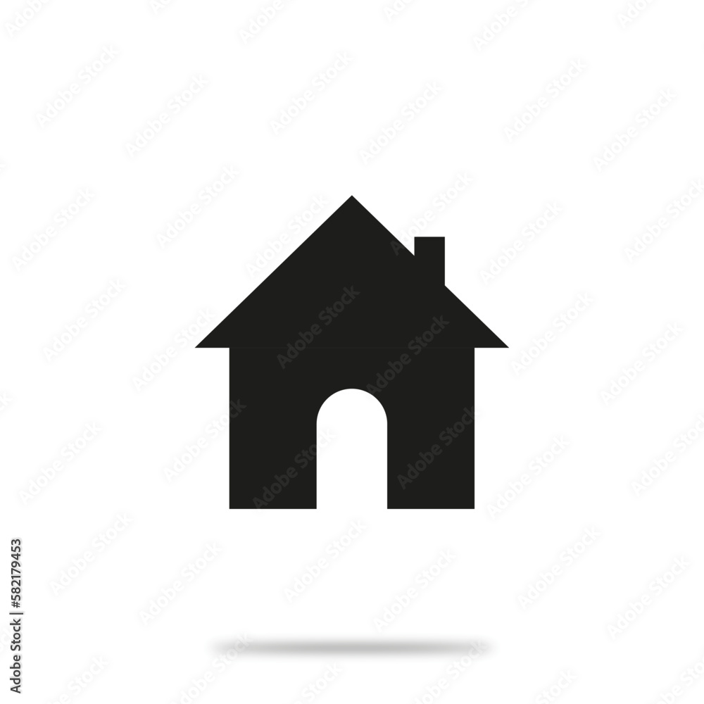 Vector flat icon. House is a simple black figure. Minimalist style. Suitable for your design on social media and more. Vector flat icon. House is a simple black figure. Minimalist style. Suitable for your design on social media and more.