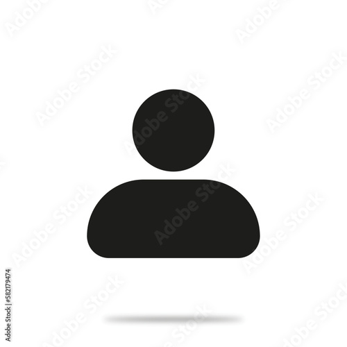 Vector flat icon. Man, avatar is a simple black figure. Minimalist style. Suitable for your design on social media and more.