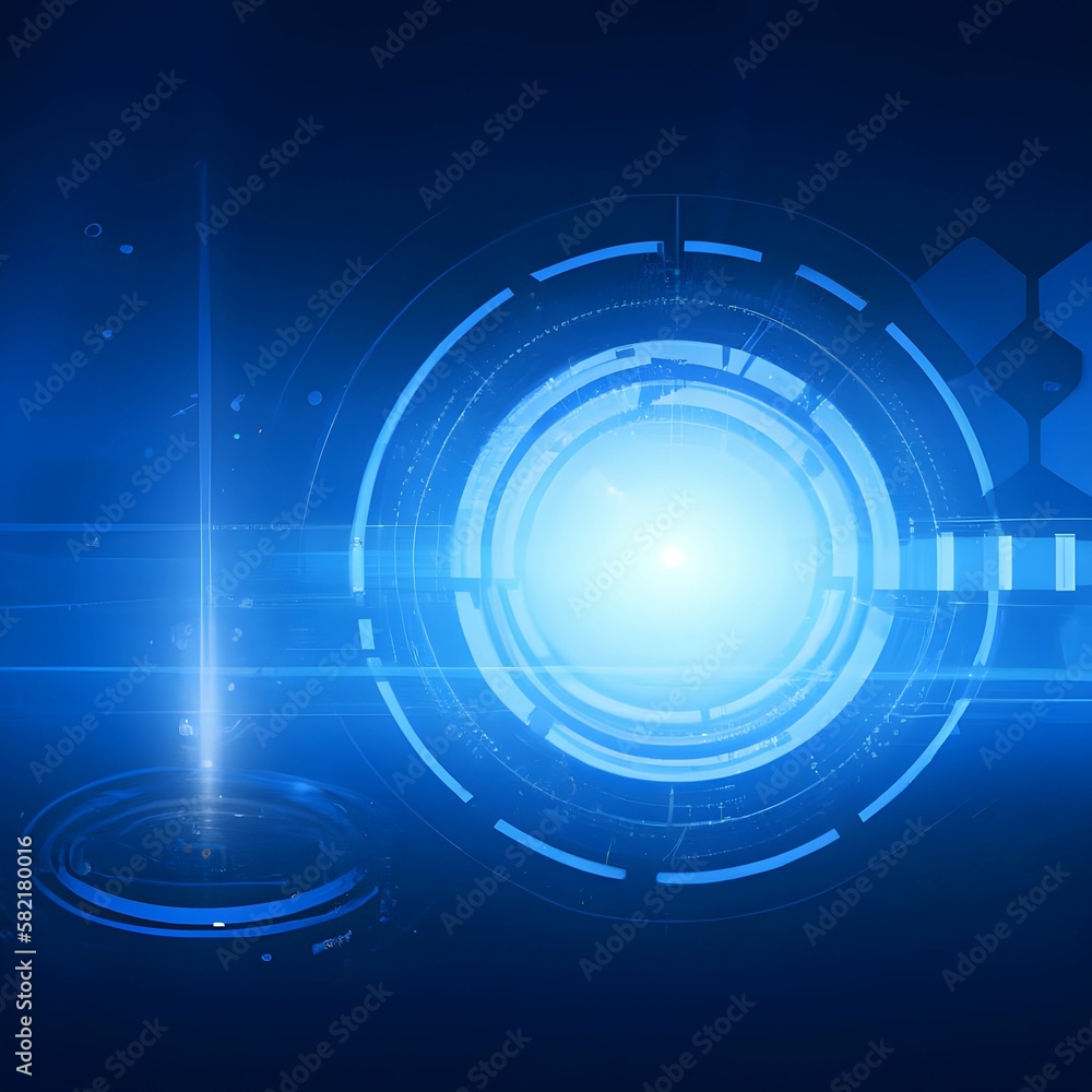 Futuristic blue background with a circular light in the middle Futuristic blue background with a circular light in the middle