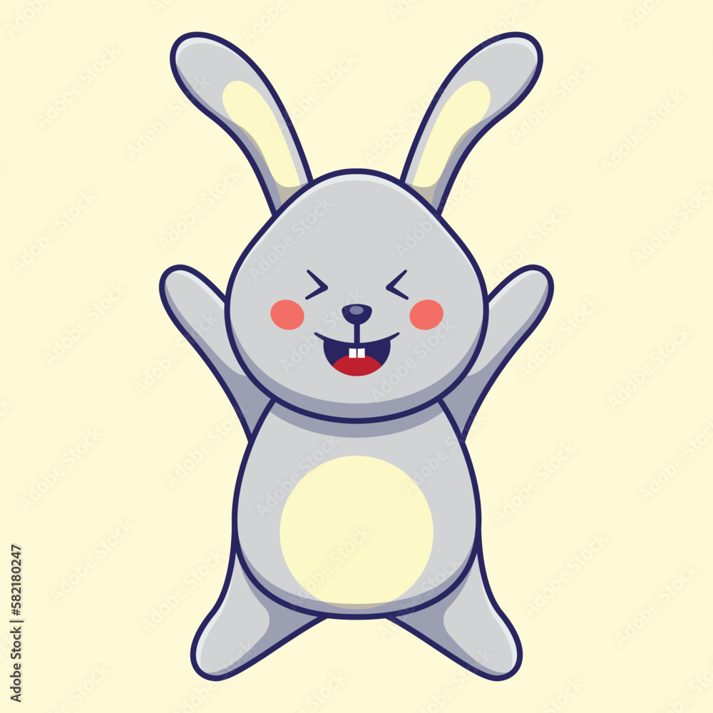 bunny rabbit jump up cute cartoon vector animal illustration, kawaii animal bunny rabbit jump up cute cartoon vector animal illustration, kawaii animal