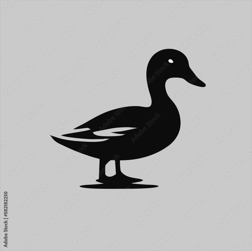 silhouette duck logo isolated on gray. Simple vector icon illustration. duck animal design element. silhouette duck logo isolated on gray. Simple vector icon illustration. duck animal design element.