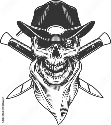 vintage cowboy danger skull and crossbones vector file	 pirate skull with a sword