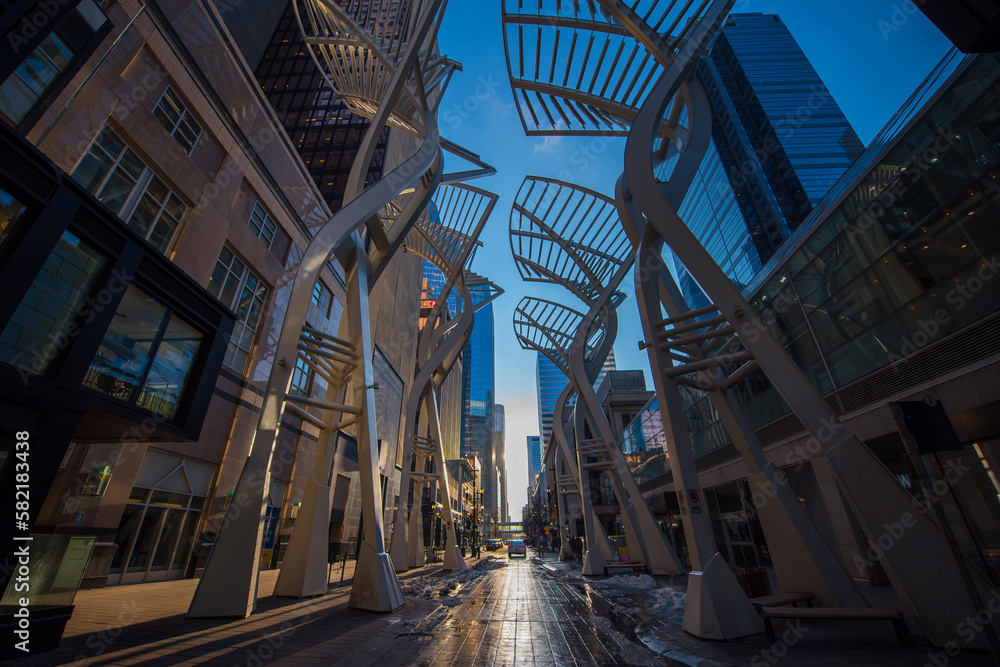 custom made wallpaper toronto digitalEmpty avenue with spiral structures on both sides of street
