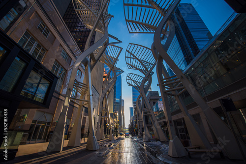 Wallpaper Mural Empty avenue with spiral structures on both sides of street Torontodigital.ca