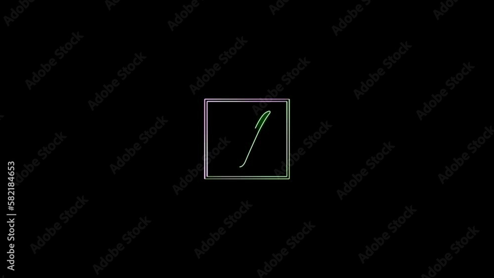 animated neon line sing symbol animation on isolated black background animated neon line sing symbol animation on isolated black background