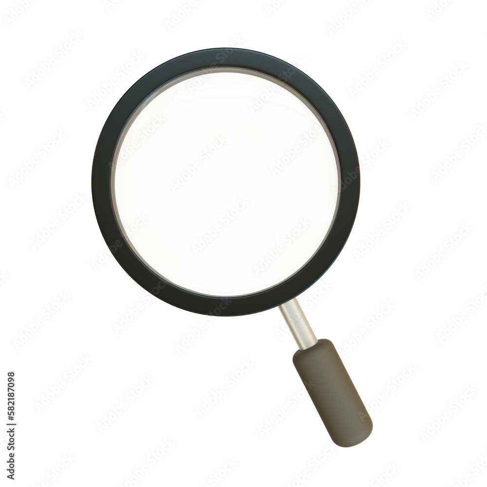 3d minimal magnifying glass. Search icon. Loupe icon. 3d illustration. 3d minimal magnifying glass. Search icon. Loupe icon. 3d illustration.