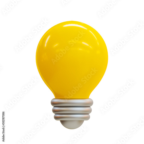 3d minimal lightbulb. Innovative and creative icon. Spark creative ideas. come up with a new thing. 3d illustration.