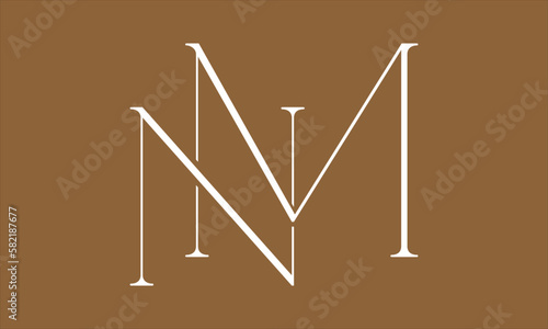 NM MN N M Initial Letter Vector Logo Design