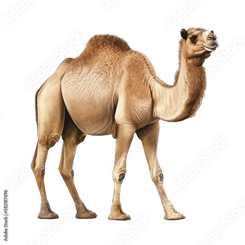 camel isolated on white photo
